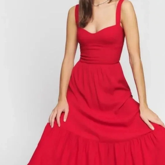 NWT reformation red celestia dress size 8 - Picture 2 of 9